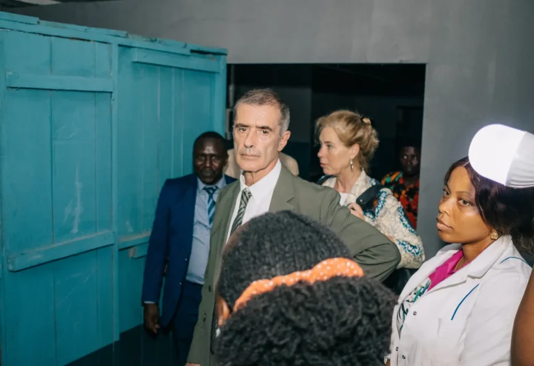 The French Embassy consular delegation is shown a storage room