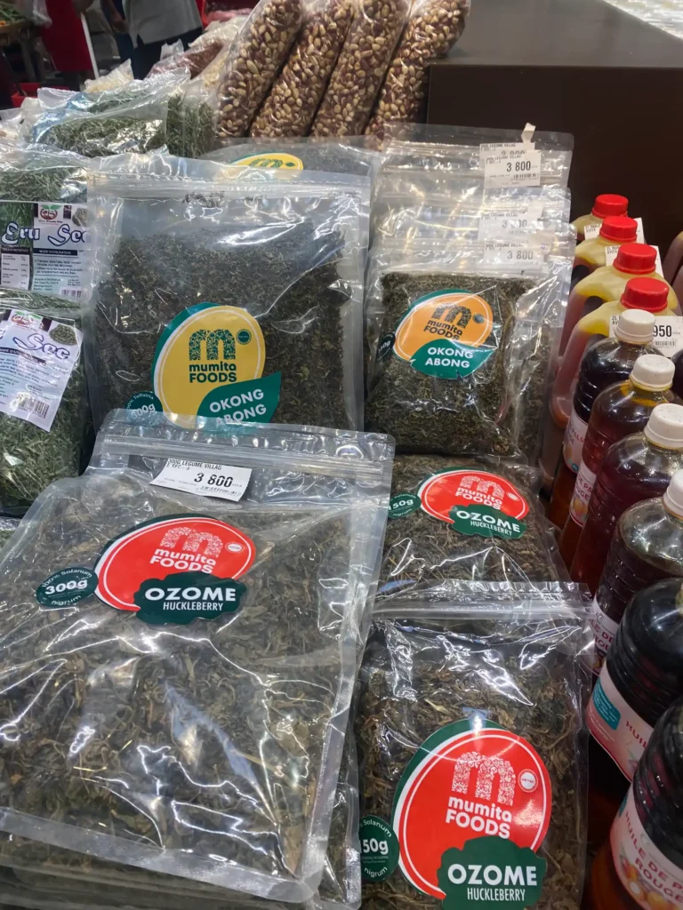Mumita Foods Okong and Ozome packs on a supermarket display